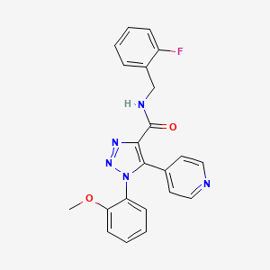 molecular formula C22H18FN5O2 B2537954 N-(2-氟苄基)-1-(2-甲氧基苯基)-5-吡啶-4-基-1H-1,2,3-三唑-4-甲酰胺 CAS No. 1251672-20-4