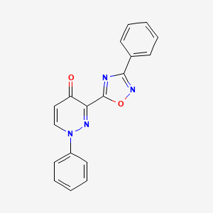 molecular formula C18H12N4O2 B2537956 1-phenyl-3-(3-phenyl-1,2,4-oxadiazol-5-yl)pyridazin-4(1H)-one CAS No. 1251568-72-5
