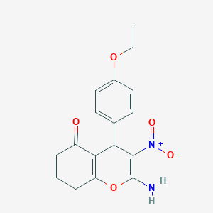 molecular formula C17H18N2O5 B2537962 2-氨基-4-(4-乙氧苯基)-3-硝基-4,6,7,8-四氢-5H-色满-5-酮 CAS No. 304868-25-5