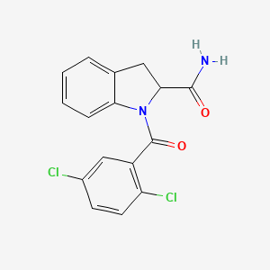 molecular formula C16H12Cl2N2O2 B2537964 1-(2,5-二氯苯甲酰基)吲哚啉-2-甲酰胺 CAS No. 1101188-85-5