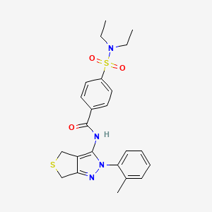 molecular formula C23H26N4O3S2 B2537991 4-(N,N-diethylsulfamoyl)-N-(2-(o-tolyl)-4,6-dihydro-2H-thieno[3,4-c]pyrazol-3-yl)benzamide CAS No. 361172-45-4