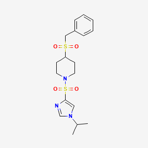 B2537993 4-(benzylsulfonyl)-1-((1-isopropyl-1H-imidazol-4-yl)sulfonyl)piperidine CAS No. 2034227-58-0