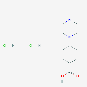 molecular formula C12H24Cl2N2O2 B2537996 4-(4-Methylpiperazin-1-yl)cyclohexane-1-carboxylic acid dihydrochloride CAS No. 1794331-34-2