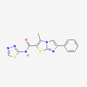 molecular formula C15H11N5OS2 B2537999 3-methyl-6-phenyl-N-(1,3,4-thiadiazol-2-yl)imidazo[2,1-b]thiazole-2-carboxamide CAS No. 919018-76-1