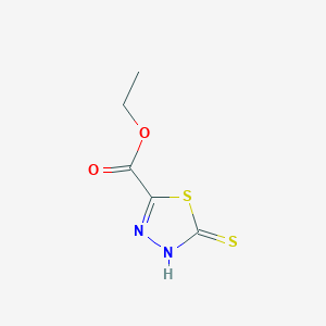 molecular formula C5H6N2O2S2 B2538001 5-巯基-1,3,4-噻二唑-2-羧酸乙酯 CAS No. 63931-01-1