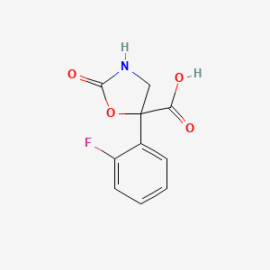 molecular formula C10H8FNO4 B2538005 5-(2-Fluorophenyl)-2-oxo-1,3-oxazolidine-5-carboxylic acid CAS No. 2248417-52-7