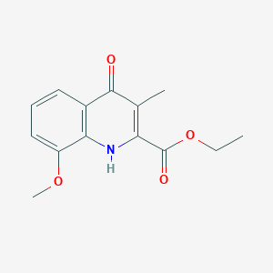 molecular formula C14H15NO4 B2538012 Ethyl 4-hydroxy-8-methoxy-3-methylquinoline-2-carboxylate CAS No. 50689-43-5