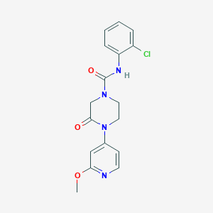 molecular formula C17H17ClN4O3 B2538013 N-(2-Chlorophenyl)-4-(2-methoxypyridin-4-yl)-3-oxopiperazine-1-carboxamide CAS No. 2380171-87-7