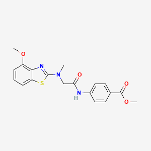 molecular formula C19H19N3O4S B2538020 Methyl 4-(2-((4-methoxybenzo[d]thiazol-2-yl)(methyl)amino)acetamido)benzoate CAS No. 1396862-01-3