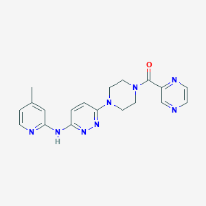 molecular formula C19H20N8O B2538037 (4-(6-((4-Methylpyridin-2-yl)amino)pyridazin-3-yl)piperazin-1-yl)(pyrazin-2-yl)methanone CAS No. 1226443-31-7