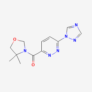 molecular formula C12H14N6O2 B2538039 (6-(1H-1,2,4-triazol-1-yl)pyridazin-3-yl)(4,4-dimethyloxazolidin-3-yl)methanone CAS No. 1448058-88-5