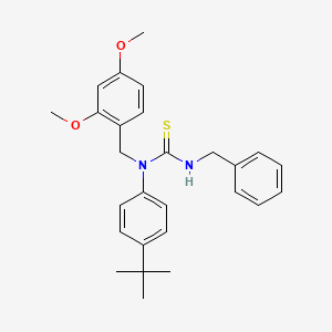 1-benzyl-3-(4-tert-butylphenyl)-3-[(2,4-dimethoxyphenyl)methyl]thiourea