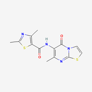 molecular formula C13H12N4O2S2 B2538041 2,4-二甲基-N-(7-甲基-5-氧代-5H-噻唑并[3,2-a]嘧啶-6-基)噻唑-5-甲酰胺 CAS No. 941878-64-4