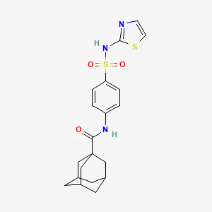 molecular formula C20H23N3O3S2 B2538043 N-[4-(1,3-thiazol-2-ylsulfamoyl)phenyl]adamantane-1-carboxamide CAS No. 307509-28-0