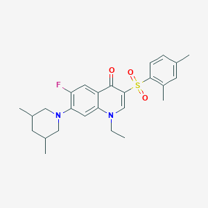 molecular formula C26H31FN2O3S B2538044 3-((2,4-dimethylphenyl)sulfonyl)-7-(3,5-dimethylpiperidin-1-yl)-1-ethyl-6-fluoroquinolin-4(1H)-one CAS No. 892779-03-2