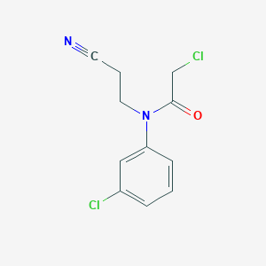 molecular formula C11H10Cl2N2O B2538045 2-chloro-N-(3-chlorophenyl)-N-(2-cyanoethyl)acetamide CAS No. 98042-34-3