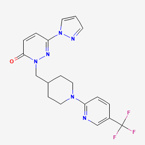 molecular formula C19H19F3N6O B2538057 6-(1H-吡唑-1-基)-2-({1-[5-(三氟甲基)吡啶-2-基]哌啶-4-基}甲基)-2,3-二氢哒嗪-3-酮 CAS No. 2097917-52-5