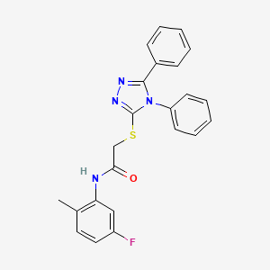 molecular formula C23H19FN4OS B2538058 2-[(4,5-二苯基-4H-1,2,4-三唑-3-基)硫代]-N-(5-氟-2-甲基苯基)乙酰胺 CAS No. 763126-04-1