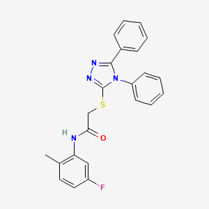 molecular formula C23H19FN4OS B2538058 N-(5-fluoro-2-metilfenil)-2-[(4,5-difenil-4H-1,2,4-triazol-3-il)sulfanil]acetamida CAS No. 763126-04-1