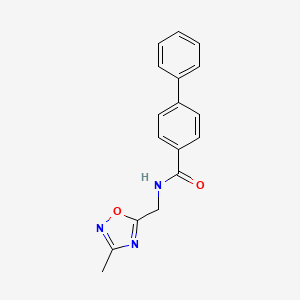 molecular formula C17H15N3O2 B2538059 N-((3-甲基-1,2,4-恶二唑-5-基)甲基)-[1,1'-联苯]-4-甲酰胺 CAS No. 1207025-62-4