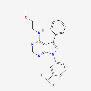 molecular formula C22H19F3N4O B2538071 N-(2-methoxyethyl)-5-phenyl-7-[3-(trifluoromethyl)phenyl]-7H-pyrrolo[2,3-d]pyrimidin-4-amine CAS No. 477235-75-9