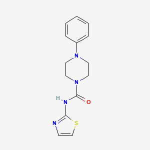 molecular formula C14H16N4OS B2538077 4-苯基-N-(噻唑-2-基)哌嗪-1-甲酰胺 CAS No. 1171680-68-4