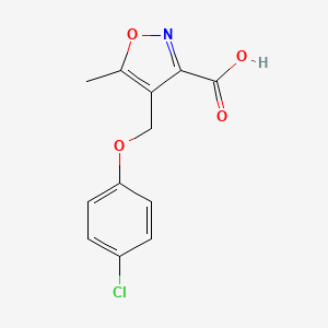 molecular formula C12H10ClNO4 B2538078 4-[(4-Chlorophenoxy)methyl]-5-methylisoxazole-3-carboxylic acid CAS No. 905809-09-8