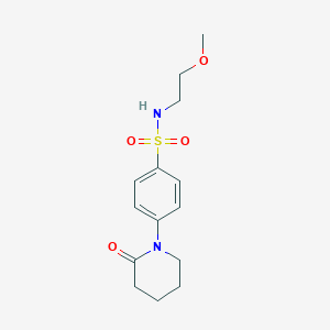 molecular formula C14H20N2O4S B253808 N-(2-methoxyethyl)-4-(2-oxo-1-piperidinyl)benzenesulfonamide 