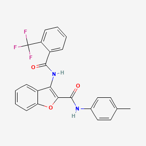 N-(p-tolyl)-3-(2-(trifluoromethyl)benzamido)benzofuran-2-carboxamide