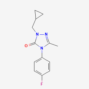 molecular formula C13H14FN3O B2538084 2-(cyclopropylmethyl)-4-(4-fluorophenyl)-5-methyl-2,4-dihydro-3H-1,2,4-triazol-3-one CAS No. 860784-97-0
