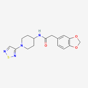 molecular formula C16H18N4O3S B2538088 N-(1-(1,2,5-thiadiazol-3-yl)piperidin-4-yl)-2-(benzo[d][1,3]dioxol-5-yl)acetamide CAS No. 2034379-54-7