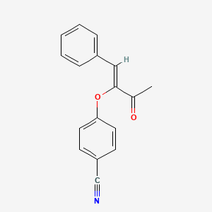 molecular formula C17H13NO2 B2538094 4-[(1-Acetyl-2-phenylvinyl)oxy]benzenecarbonitrile CAS No. 477852-88-3