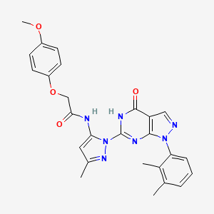 N-(1-(1-(2,3-dimethylphenyl)-4-oxo-4,5-dihydro-1H-pyrazolo[3,4-d]pyrimidin-6-yl)-3-methyl-1H-pyrazol-5-yl)-2-(4-methoxyphenoxy)acetamide