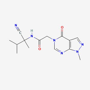 molecular formula C14H18N6O2 B2538096 N-(1-cyano-1,2-dimethylpropyl)-2-{1-methyl-4-oxo-1H,4H,5H-pyrazolo[3,4-d]pyrimidin-5-yl}acetamide CAS No. 1197512-32-5