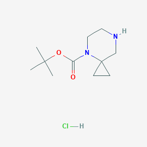 molecular formula C11H21ClN2O2 B2538098 tert-Butyl 4,7-diazaspiro[2.5]octane-4-carboxylate hydrochloride CAS No. 2306265-21-2