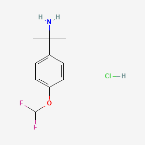 molecular formula C10H14ClF2NO B2538099 2-[4-(Difluoromethoxy)phenyl]propan-2-amine;hydrochloride CAS No. 1783988-04-4