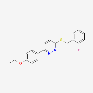 molecular formula C19H17FN2OS B2538101 3-(4-Ethoxyphenyl)-6-((2-fluorobenzyl)thio)pyridazine CAS No. 896054-11-8