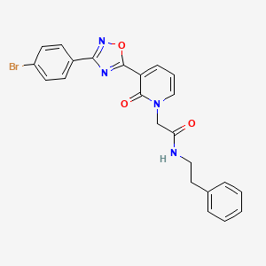 molecular formula C23H19BrN4O3 B2538105 2-[3-[3-(4-bromophenyl)-1,2,4-oxadiazol-5-yl]-2-oxopyridin-1(2H)-yl]-N-(2-phenylethyl)acetamide CAS No. 1105234-82-9