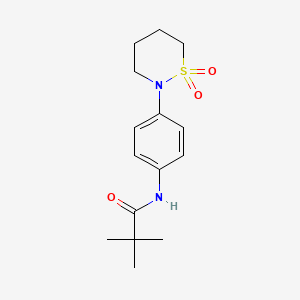 molecular formula C15H22N2O3S B2538106 N-(4-(1,1-dioxido-1,2-thiazinan-2-yl)phenyl)pivalamide CAS No. 899731-74-9