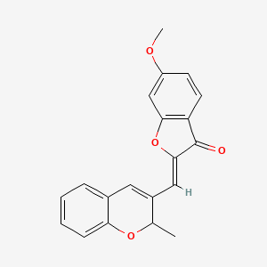molecular formula C20H16O4 B2538107 (Z)-6-methoxy-2-((2-methyl-2H-chromen-3-yl)methylene)benzofuran-3(2H)-one CAS No. 859661-47-5