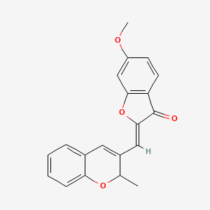 molecular formula C20H16O4 B2538107 （Z）-6-甲氧基-2-（（2-甲基-2H-色烯-3-基）亚甲基）苯并呋喃-3（2H）-酮 CAS No. 859661-47-5