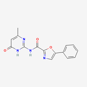 molecular formula C15H12N4O3 B2538112 N-(4-hydroxy-6-methylpyrimidin-2-yl)-5-phenyloxazole-2-carboxamide CAS No. 1798679-44-3
