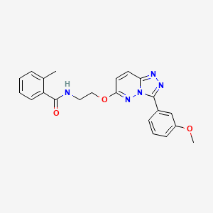 molecular formula C22H21N5O3 B2538113 N-(2-((3-(3-甲氧苯基)-[1,2,4]三唑并[4,3-b]哒嗪-6-基)氧基)乙基)-2-甲基苯甲酰胺 CAS No. 1021098-87-2