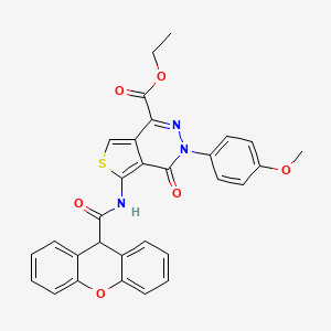 molecular formula C30H23N3O6S B2538116 ethyl 3-(4-methoxyphenyl)-4-oxo-5-(9H-xanthene-9-carboxamido)-3,4-dihydrothieno[3,4-d]pyridazine-1-carboxylate CAS No. 851977-78-1