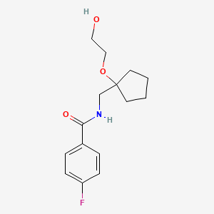 molecular formula C15H20FNO3 B2538122 4-fluoro-N-((1-(2-hydroxyethoxy)cyclopentyl)methyl)benzamide CAS No. 2195936-64-0