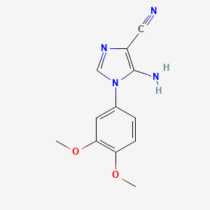 molecular formula C12H12N4O2 B2538124 5-氨基-1-(3,4-二甲氧基苯基)-1H-咪唑-4-腈 CAS No. 155579-45-6