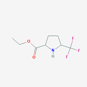 molecular formula C8H12F3NO2 B2538130 Ethyl 5-(trifluoromethyl)pyrrolidine-2-carboxylate CAS No. 2103176-67-4