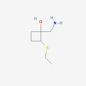 molecular formula C7H15NOS B2538132 1-(Aminomethyl)-2-(ethylsulfanyl)cyclobutan-1-ol CAS No. 1375471-38-7