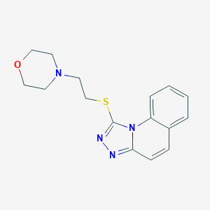 molecular formula C16H18N4OS B253814 2-(4-Morpholinyl)ethyl [1,2,4]triazolo[4,3-a]quinolin-1-yl sulfide 