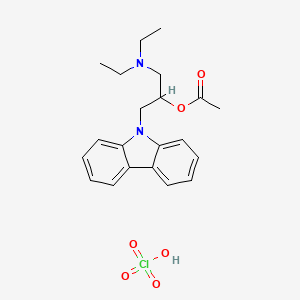 molecular formula C21H27ClN2O6 B2538141 1-(9H-咔唑-9-基)-3-(二乙氨基)丙-2-基乙酸高氯酸盐 CAS No. 1216890-41-3